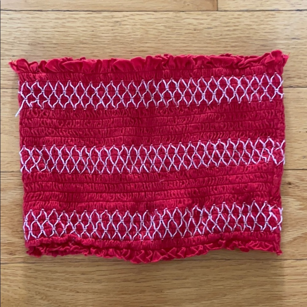 Red and white tub top